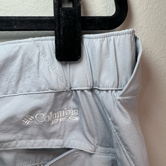 Columbia PFG Shorts Light Blue Performance Outdoors Nylon Pockets Size 16/36 in - Picture 10 of 13